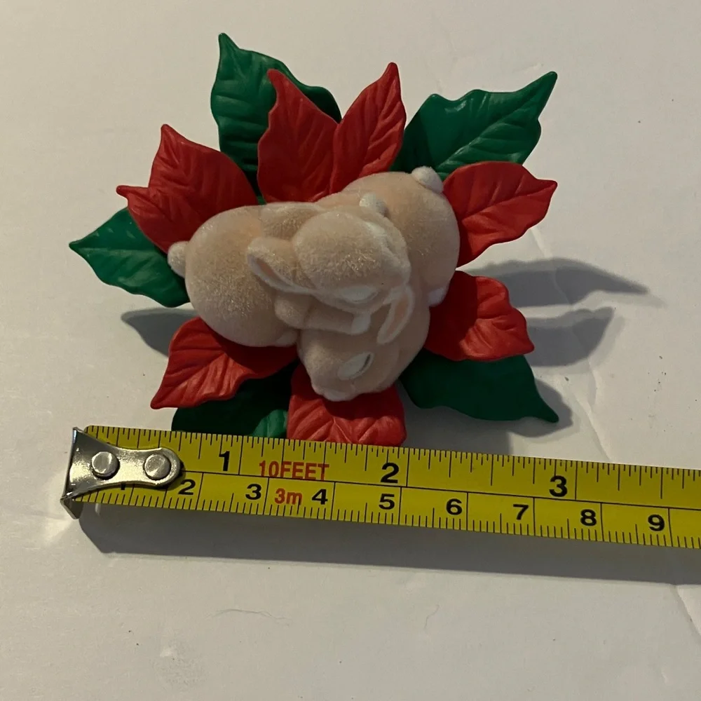 Hallmark Keepsake Ornament - Gentle Dreamers Bunnies on Poinsettia‎ 1990